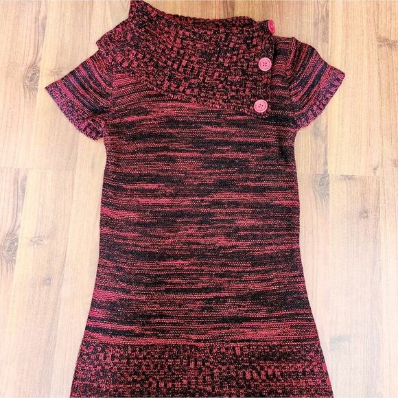 DE ROTHCHILD BLACK RED SWEATER DRESS SIZE MED - Picture 6 of 6